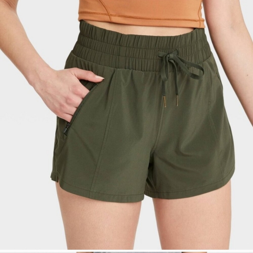 all in motion Olive Green Athletic Shorts with Drawstring Waist